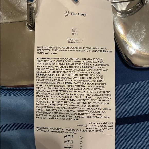 NWT The Drop Chic Silver Dakota Thong Sandal with Sculpted Heel  size 11 - Picture 9 of 11